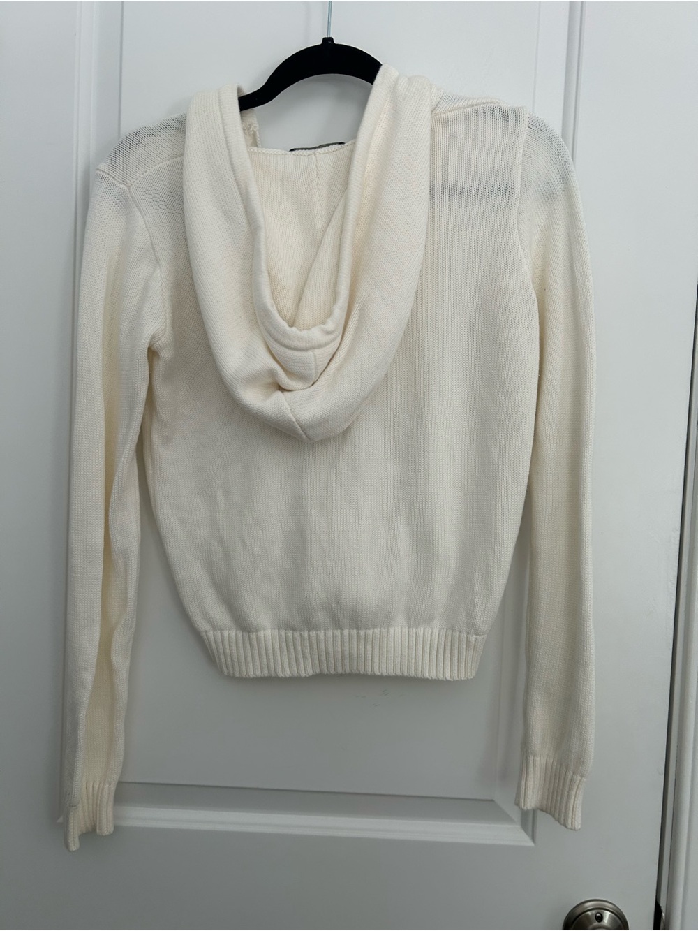 Brandy Melville White Knit Sweater Hoodie - Picture 4 of 4